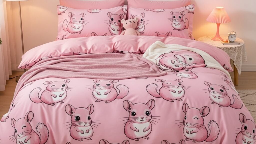 Pink Chinchilla Design Bedding and Linens for Restful Retreats
