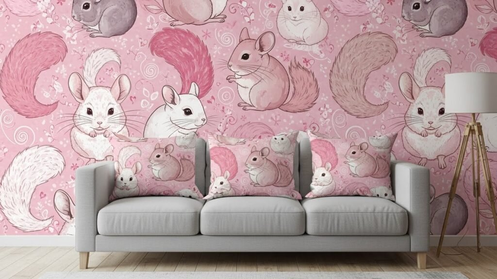 Decoration Pink Chinchilla Pattern